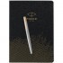 Набор Parker Jotter Stainless Steel GT из перьевой ручки и ежедневника недатированного черного цвета в Санкт-Петербурге