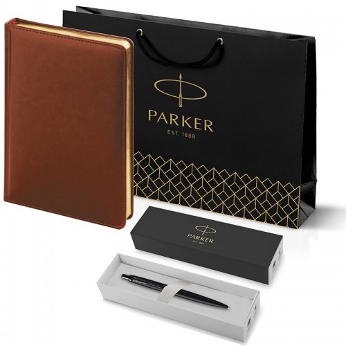 Набор Parker Jotter XL SE20 Monochrome Black из шариковой ручки и ежедневника коричневого цвета в Санкт-Петербурге