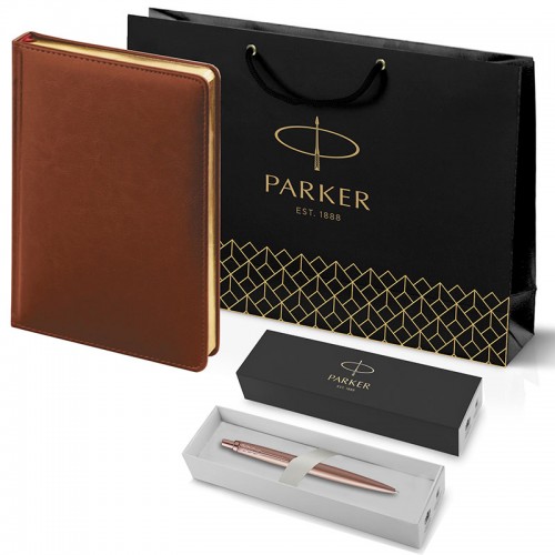 Набор Parker Jotter XL SE20 Monochrome Rose Gold из шариковой ручки и ежедневника коричневого цвета в Санкт-Петербурге