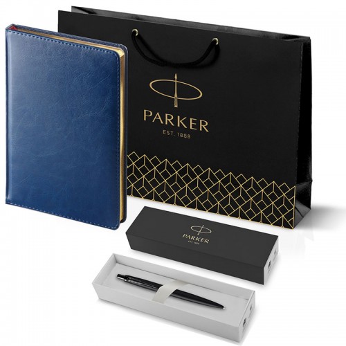 Набор Parker Jotter XL SE20 Monochrome Black из шариковой ручки и ежедневника синего цвета в Санкт-Петербурге