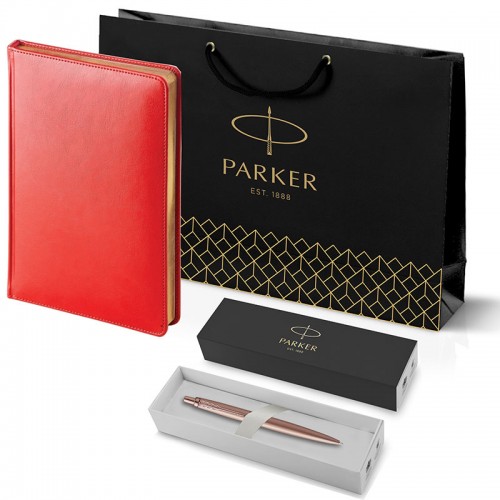 Набор Parker Jotter XL SE20 Monochrome Rose Gold из шариковой ручки и ежедневника красного цвета в Санкт-Петербурге