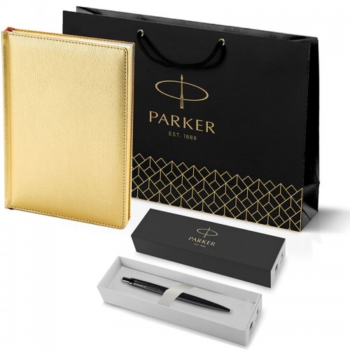 Набор Parker Jotter XL SE20 Monochrome Black из шариковой ручки и ежедневника золотистого цвета в Санкт-Петербурге