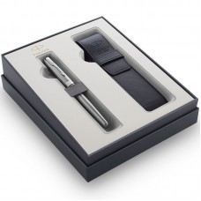 Подарочный набор Parker Sonnet Stainless Steel CT из перьевой ручки и чехла