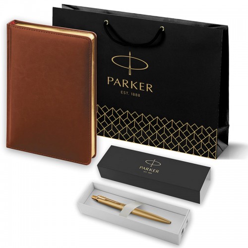 Набор Parker Jotter XL SE20 Monochrome Gold из шариковой ручки и ежедневника коричневого цвета в Санкт-Петербурге