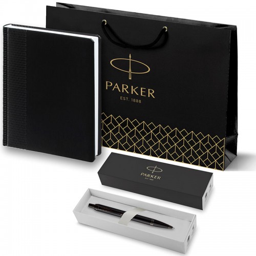 Набор Parker IM Achromatic Matte Black BT из шариковой ручки и ежедневника черного цвета в Санкт-Петербурге