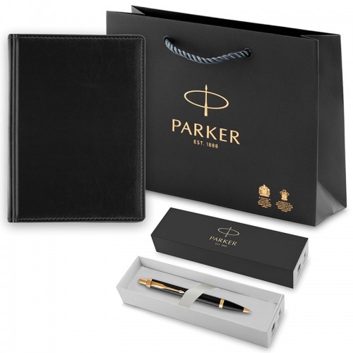 Набор Parker IM Metal Black GT из шариковой ручки и ежедневника недатированного черного цвета в Санкт-Петербурге